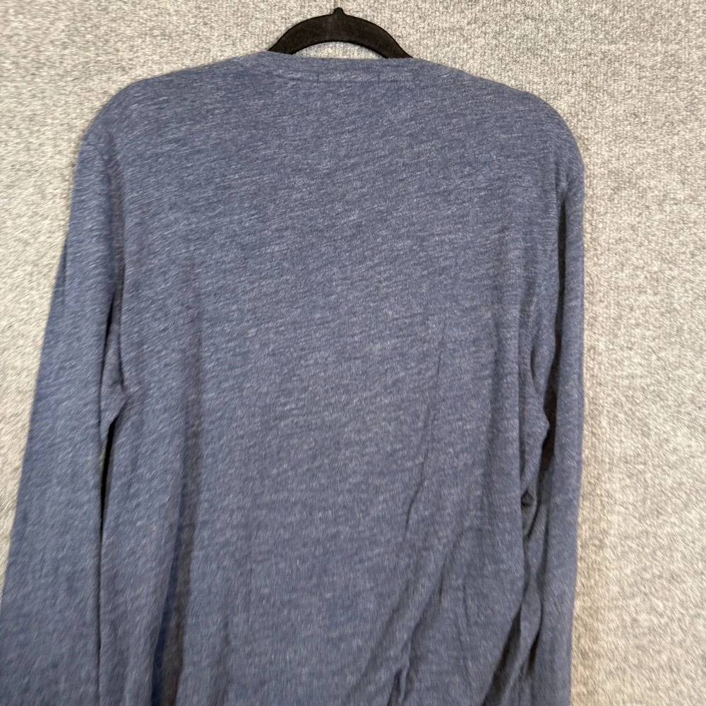 Banana Republic Shirt Mens Medium Blue Long Sleeve‎ Henley Moisture Wicking